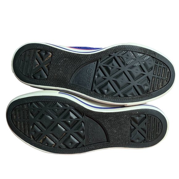 Converse Sneakers Juniors 5 Womens 7 Hot Pink Blue Spell Out High Top Shoes RARE - Picture 5 of 11